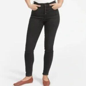 Everlane High Rise Black Buttonfly Skinny Jeans